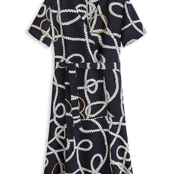 Cade Collection. Must-have shift dress with allover print and self-tie detail. - Picture 4 of 6
